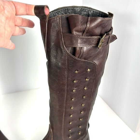 NWOB Montegranaro Area Forte Italy Brown Leather Studded Riding Boots EUR37 US 7 - Picture 8 of 15